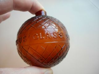 Antique BOGARDUS Glass Target Ball.  Early medium Amber Bogardus Target Ball 2