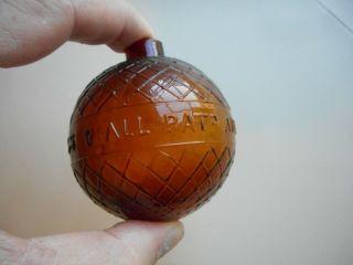 Antique BOGARDUS Glass Target Ball.  Early medium Amber Bogardus Target Ball 3