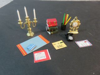 Vtg Miniature Doll House Accessories For Desk,  Home,  Office