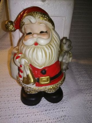 Santa Claus Bank Figurine Vintage Homco Home Interiors Porcelain W Plug 5610