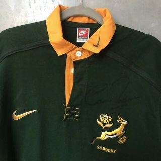 Vintage South Africa Nike Rugby Jersey Signed Gary Teichmann XL No 8 Springbok 2