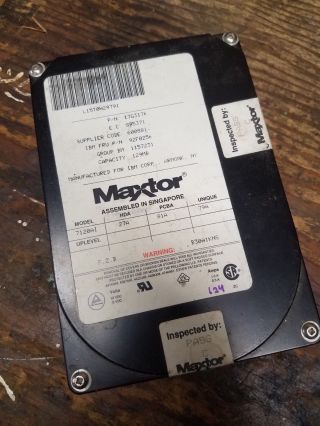Maxtor Desktop Hard Drive 3.  5 " Hdd Ide 7120ai 17g3176 92f0256 129mb Disk Vintage