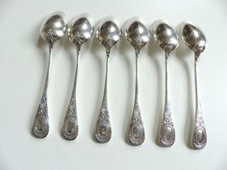 Set Of 6 Christofle Silver Plate Dessert Spoons 7 1/4 ".  18,  5 Cm (set 1)