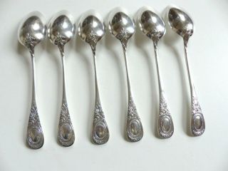 Set Of 6 Christofle Silver Plate Dessert Spoons 7 1/4 ".  18,  5 Cm (set 2)
