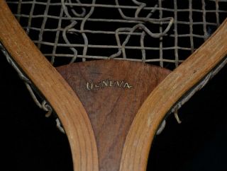 Vintage Wood 1905 Spalding Geneva Tennis Racket Wide Oval Head