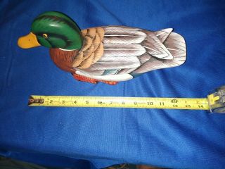 Decoy Wood Carved & Painted Duck - Decorative Wooden Drake Mallard