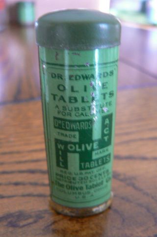 Vintage Dr.  Edwards Olive Tablets Tin Us Ship