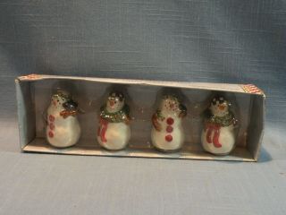 Sakura Vintage Debbie Mumm Snowman Christmas Mini Salt And Pepper Set