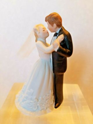 Vtg Wedding Cake Ornament Geo Z Lefton 1986 - Bride & Groom - 3 1/2 " High