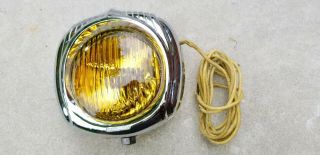Vintage Electroline 54 Amber Fog Driving Light Hot Rat Rod Chopper Headlight