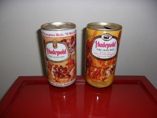 1975 & 1976 Cincinnati Reds World Series Champions Hudepohl Beer Cans