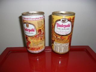 1975 & 1976 CINCINNATI REDS WORLD SERIES CHAMPIONS HUDEPOHL BEER CANS 2