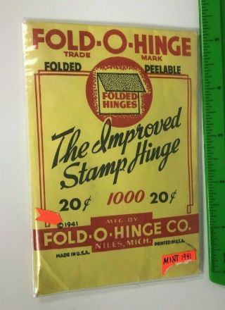 Fold - O - Hinge Folded Hinges Stamp Hinges Vintage 1941