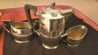 Antique Victorian Sterling Silver Tea Set - Sheffield,  Howell & Jones,  Ca.  1887