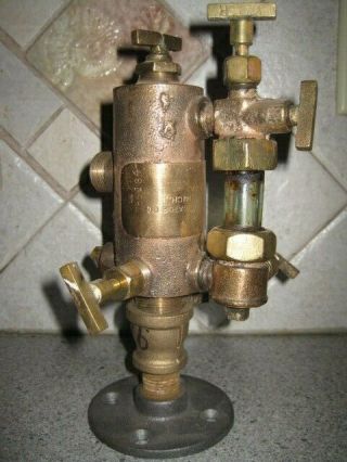 Antique Detroit Lubricator Brass Oiler 1/4 Pint For Steam Engine 785134