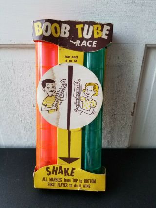Vintage 1962 Mb Milton Bradley Boob Tube Race Marble Game