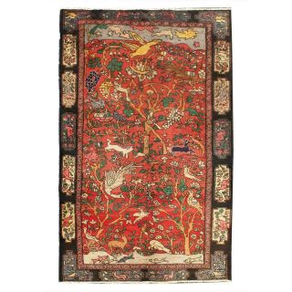 4x7 Unique Vintage Oriental Wool Handmade Traditional Carpet Geometric Area Rug