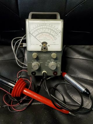 Vintage Heathkit Model V - 7a Vacuum Tube Voltmeter W/rf Probe,  Hight Voltage.