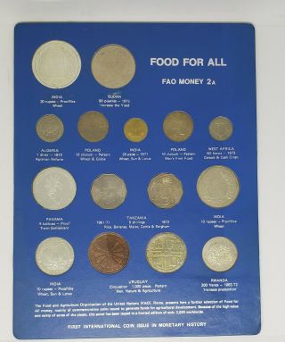 Vintage Food For All Fao Money 2a World Coin Set