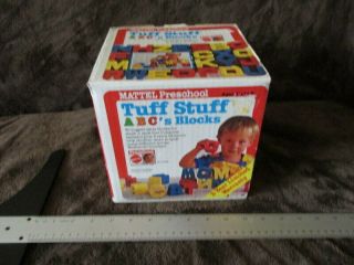 Vintage Mattel Preschool Tuff Stuff Abcs Blocks Complete Set Of 30