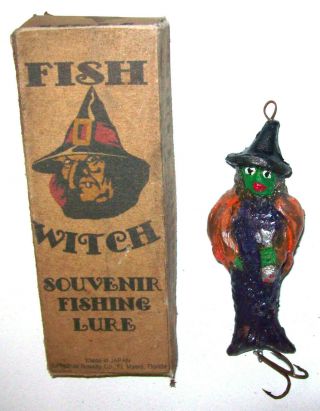 Vintage Souvenir Of Florida Novelty Fish Witch Boxed Fishing Lure Set Unique