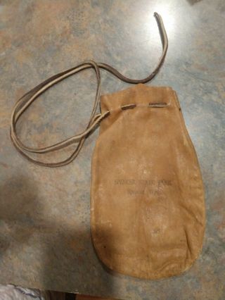 Tobacco Leather Pouch Bag Spencer State Bank Wisconsin