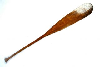 Vintage Canoe Paddle 60 " Long - Beaver Tail - Great Patina Old Town?