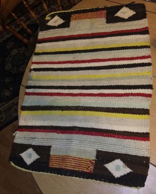 Antique Navajo Rug Saddle Blanket Native American Weaving Textile 1900