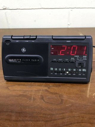 General Electric Ge Vintage Alarm Clock Radio Cassette Player Model 7 - 4915a.  A2