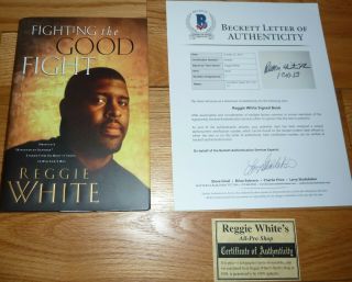 Beckett Reggie White Green Bay Packers Signed Fighting The Good Fight H/c Book 0