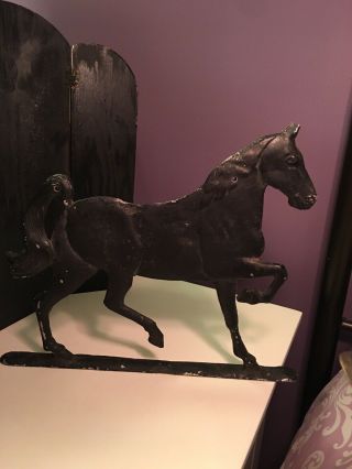 Metal Horse Wall Hanging Vintage Painted Black