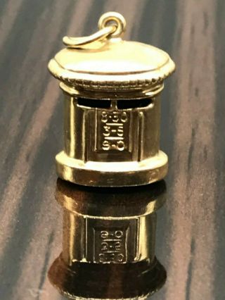 Large Vintage 9ct Gold Charm.  Post Box