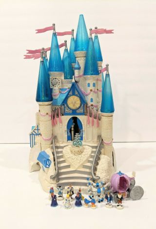 Vintage Trendmasters Disney Cinderella Castle Polly Pocket Figures Lights 1996