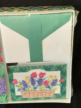 Vintage Stationery Box Set Letter Writing Paper Note Cards Tulips Daffodils 3