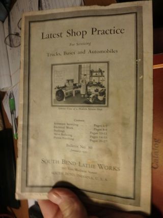 Vintage South Bend Lathe Bulletin Latest Shop Practice 30 - 1931 - 39 Pages