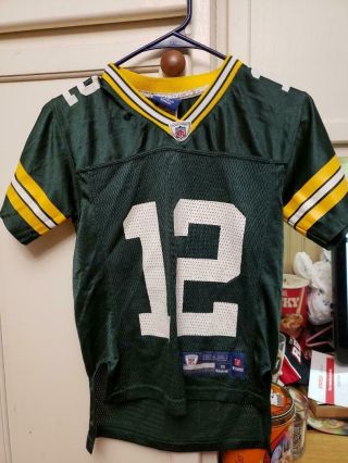 PRE - OWNED NFL GREEN BAY PACKERS QB AARON RODGERS 12 JERSEY YOUTH SIZE SMALL (8) 2