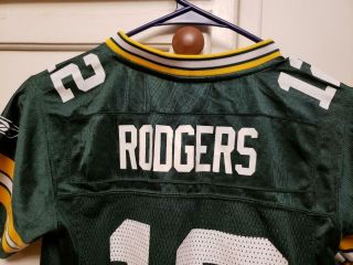 PRE - OWNED NFL GREEN BAY PACKERS QB AARON RODGERS 12 JERSEY YOUTH SIZE SMALL (8) 3