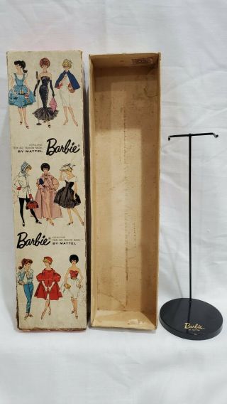 Vintage Barbie Japanese Exclusive Gold Pedestal Stand And Box W/ Stamp Rare