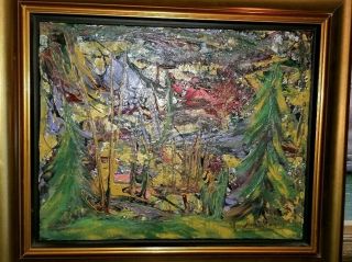 Vintage Canadian Painting Quebec Abstract Painting Listed Artist Signed Titled