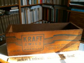 Kraft Wood 5 Lb Cheese Box Antique Vintage Old Ware Treen Advertising Dairy