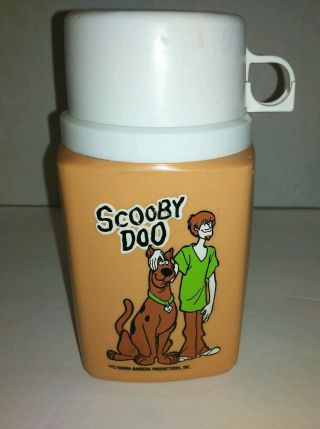 Vintage 1973 Scooby Doo Thermos Hanna Barbera Plastic Orange Shaggy Scooby