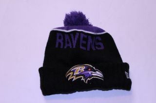 Adult Baltimore Ravens Osfm Winter Beanie Stocking Cap Hat Era