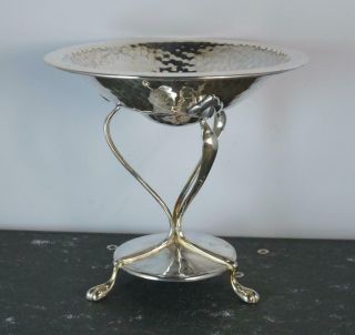 1905 Edwardian Arts And Crafts Hallmarked Sterling Silver Bowl Tazza Comport