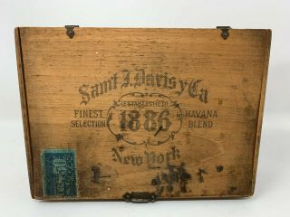 Antique Wood Cigar Box Sam 
