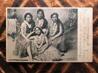 Hawaii Hula Dancers Wall Nichols 7 Hawaiian Vintage Postcard 1900