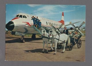 Austrian Airlines Vickers Viscount Vintage Airline Issue Postcard