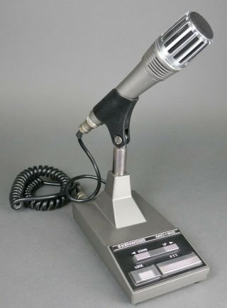 Vtg Kenwood Mc - 60 Mic Microphone & Stand With Ham Radio Transceiver