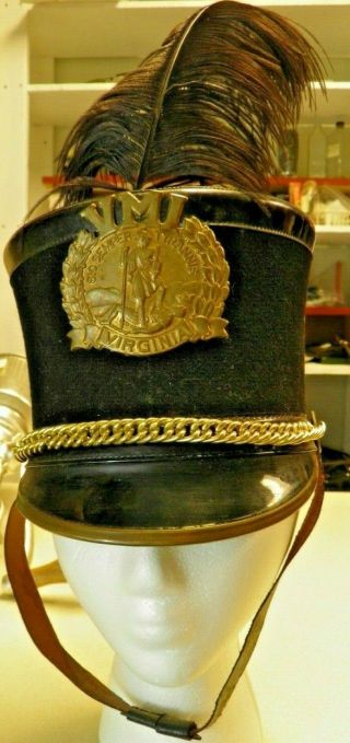 Vintage Virginia Military Institute Vmi Full Dress Cadet Shako Cap Hat Military