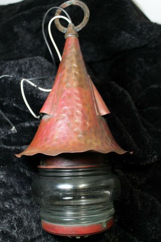Antique Arts Crafts/mission Copper Sconce/porch Light Fixture Lantern Jelly Jar