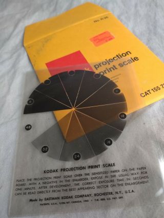 Vintage Kodak Projection Print Scale With Instructions